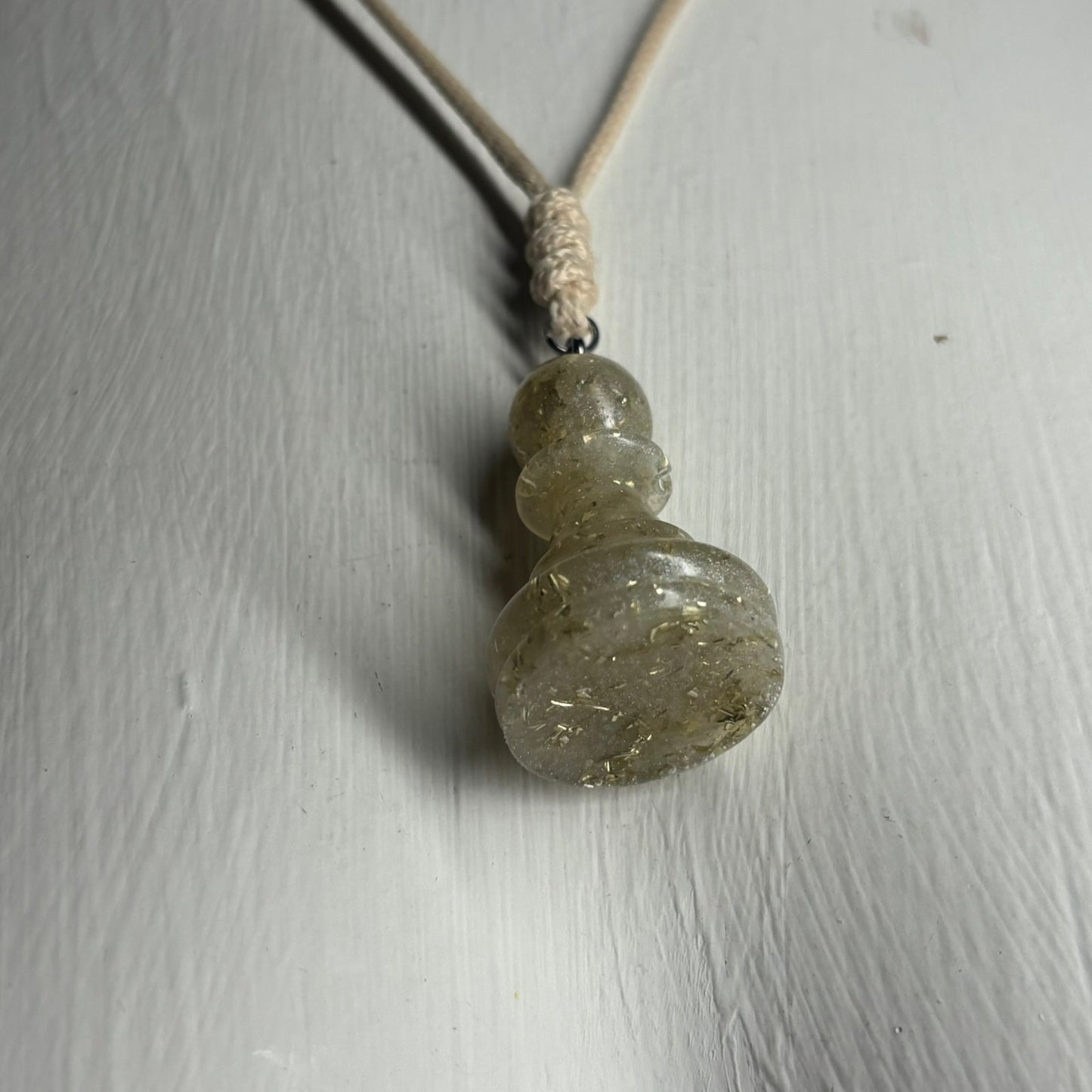 Crystal White Pawn - Handmade Resin Chess Necklace