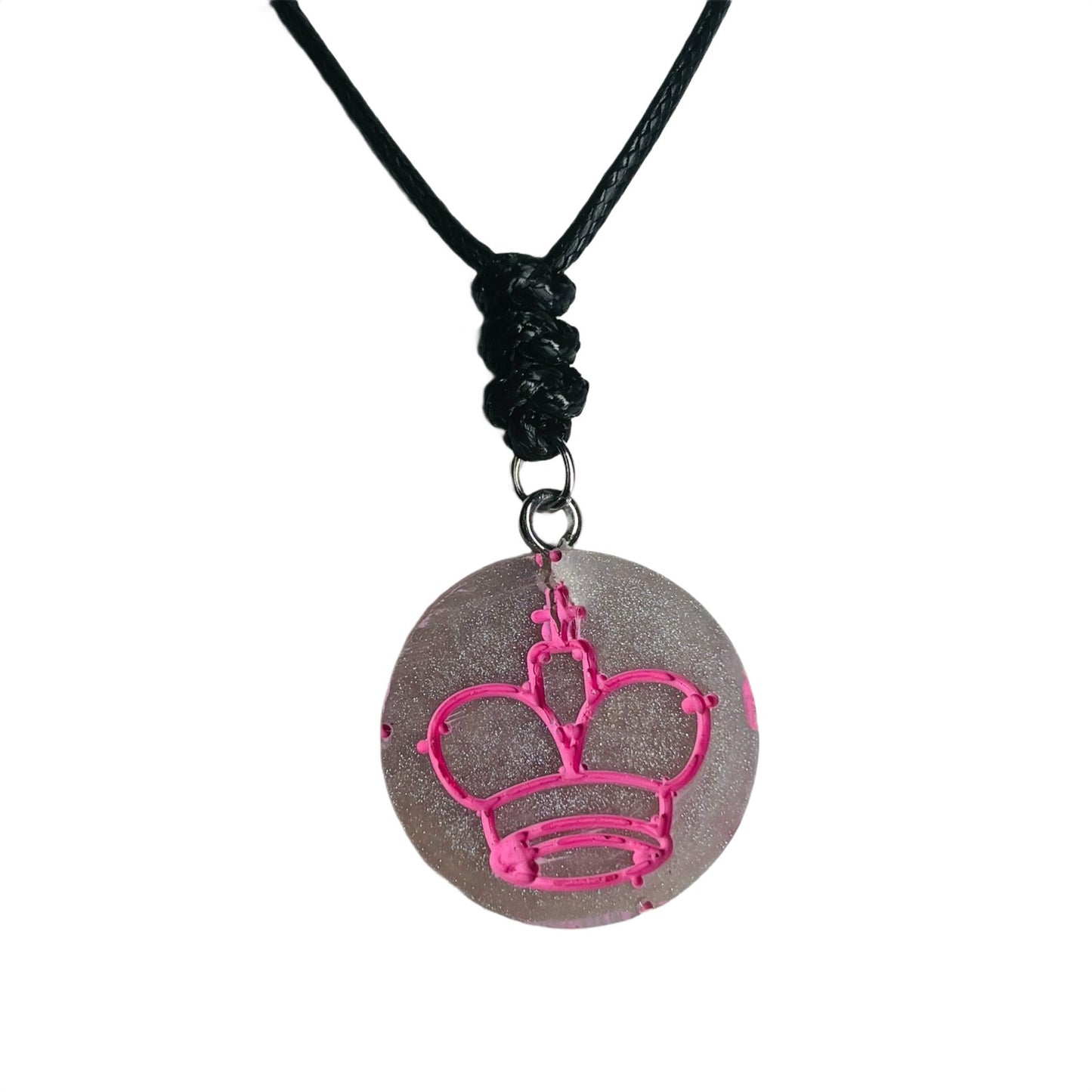 Space Gray Pink King - Handmade Resin Chess Necklace