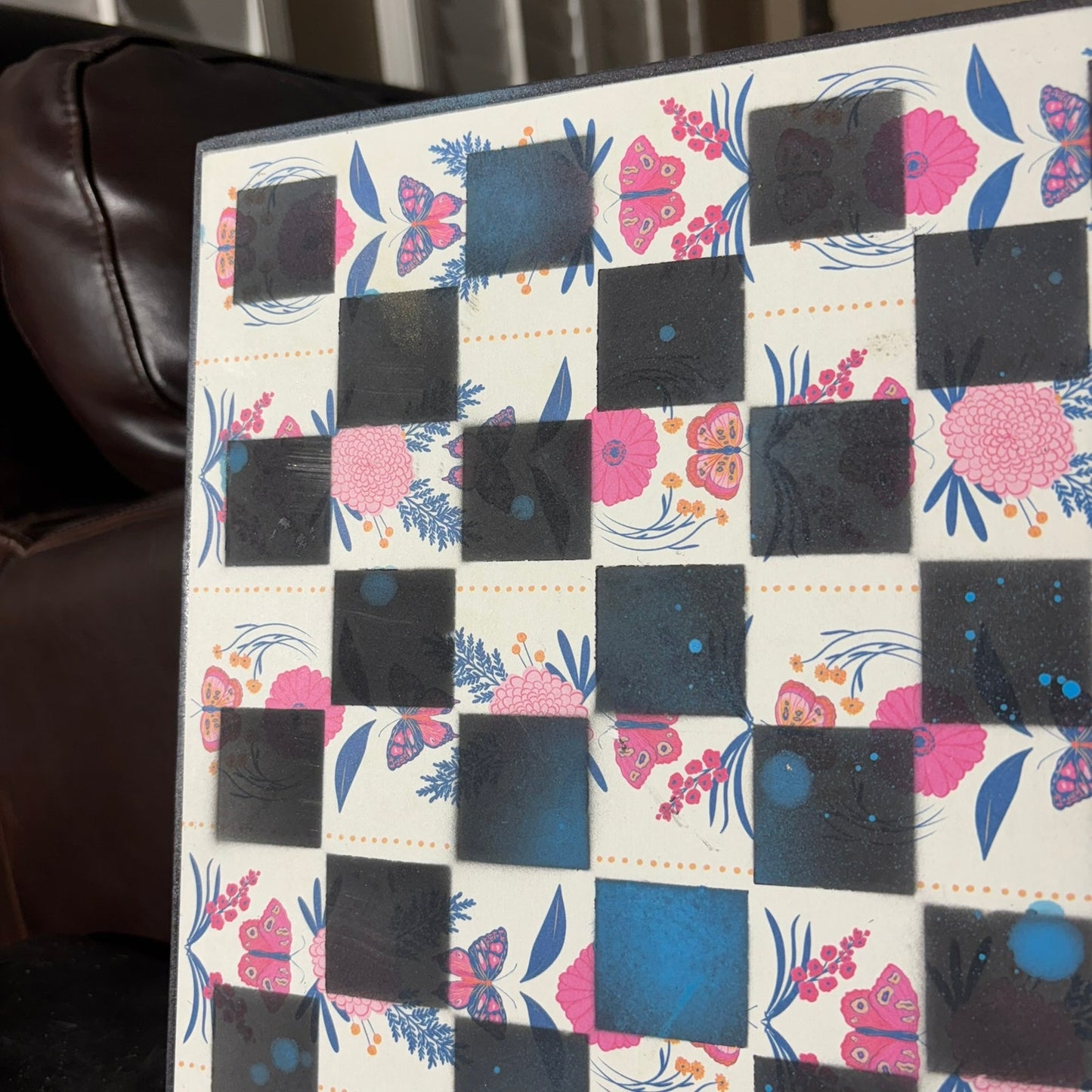 Vintage White Backdrop - Scrapbook Chess Board