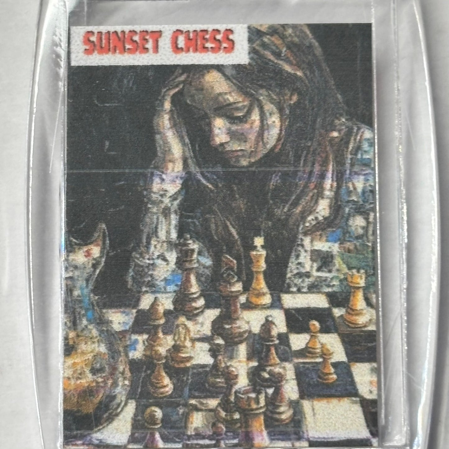 Stressed - Chess  Photo Keychain