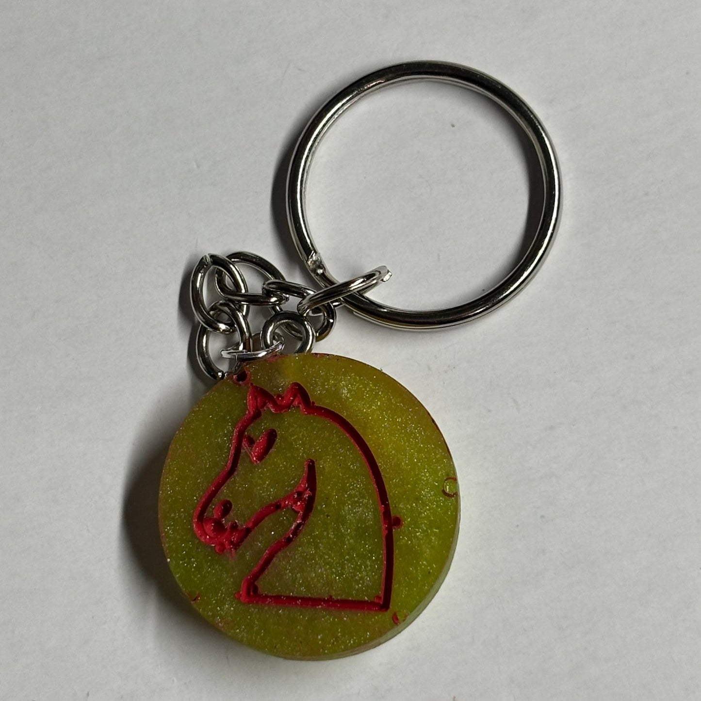 Green Red Knight - Handmade Resin Keychain