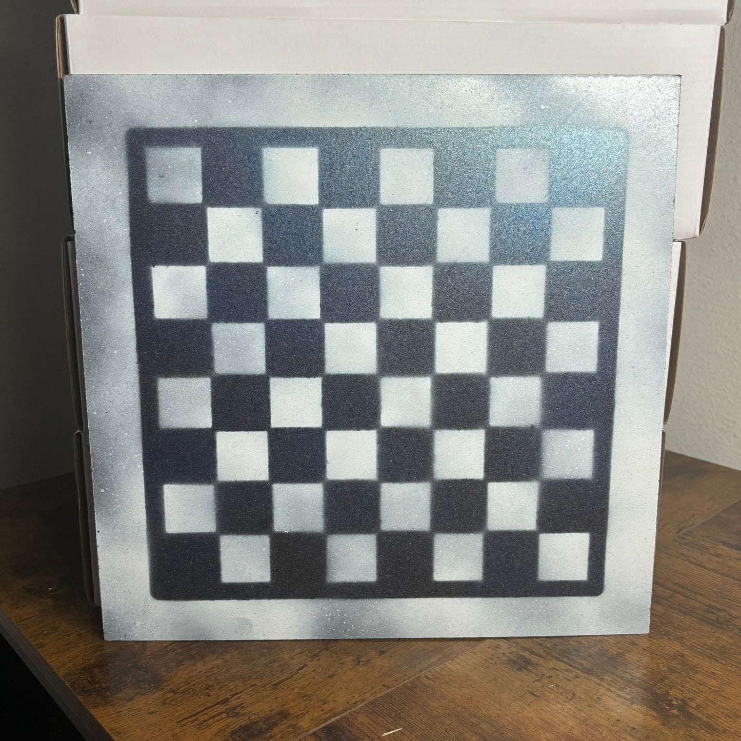 Metallic Blue - Painted Chess Board