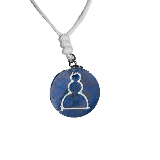 🎁 Blue Pawn - Handmade Resin Chess Necklace (100% off)