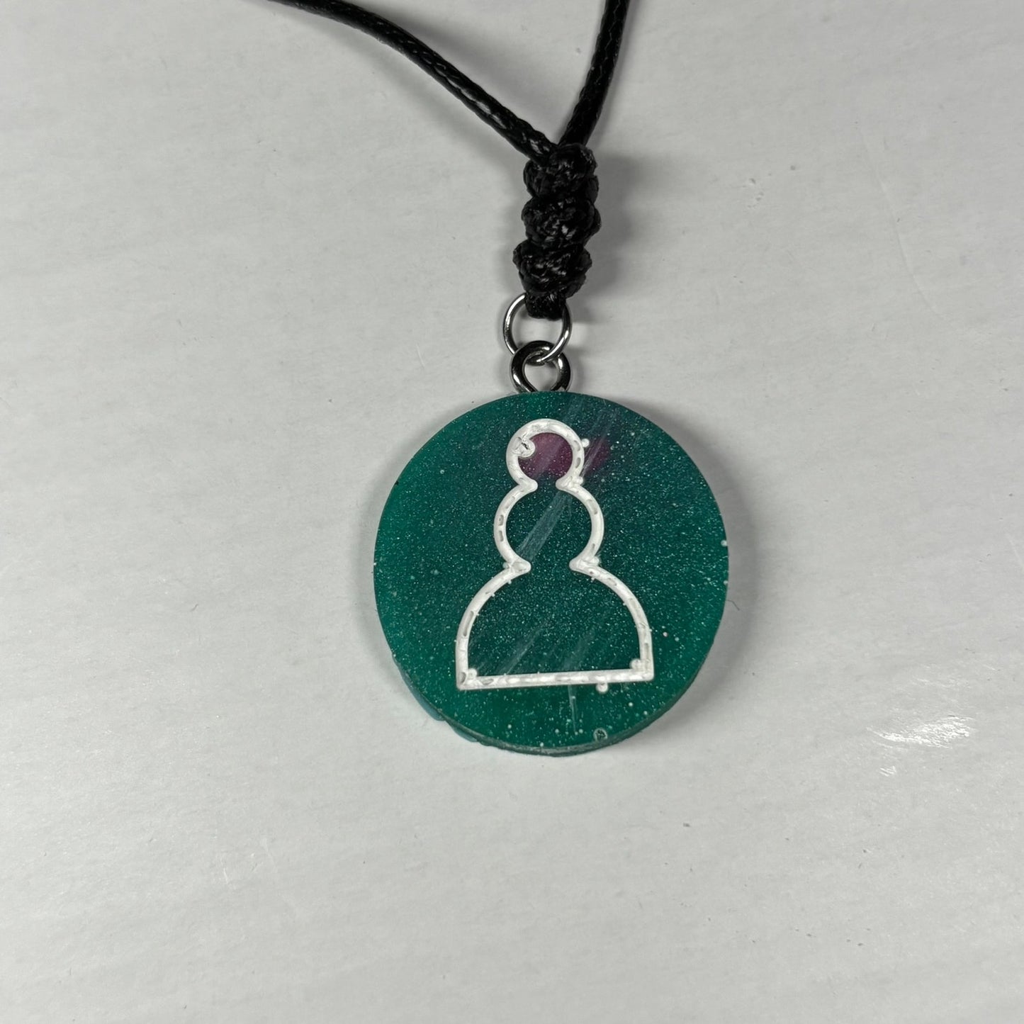 Green Pawn - Handmade Resin Chess Necklace