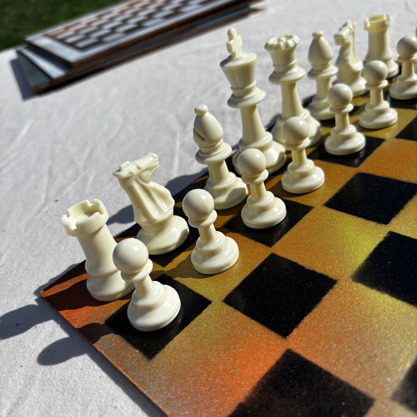 Vibrant Orange - Painted Chess Set