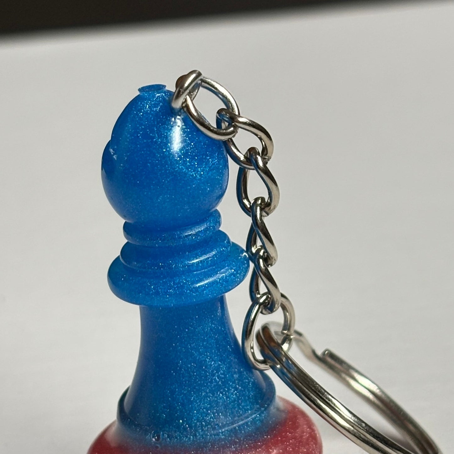 Blue Pink Bishop - Handmade Resin Keychain