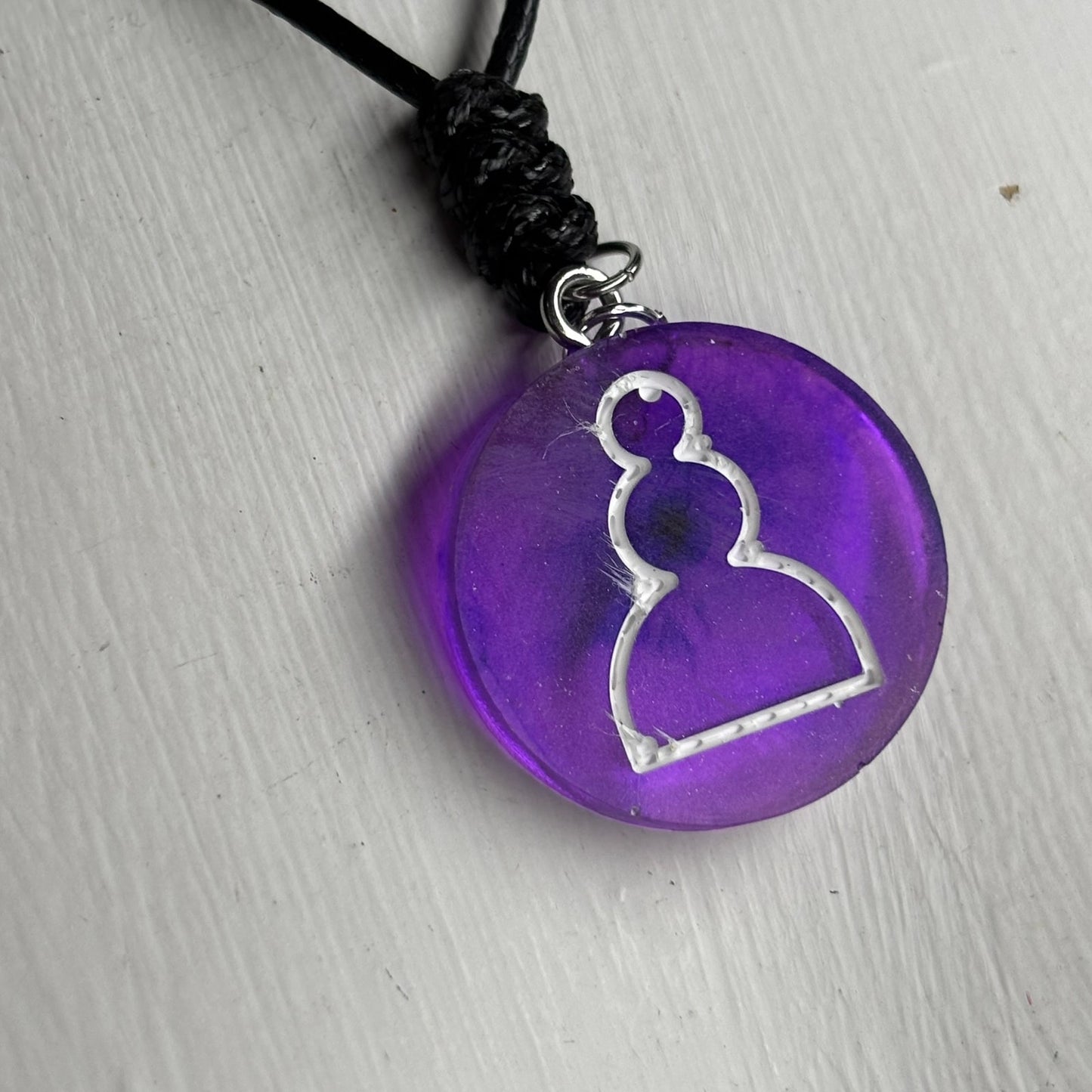 Purple Pawn - Handmade Resin Chess Necklace