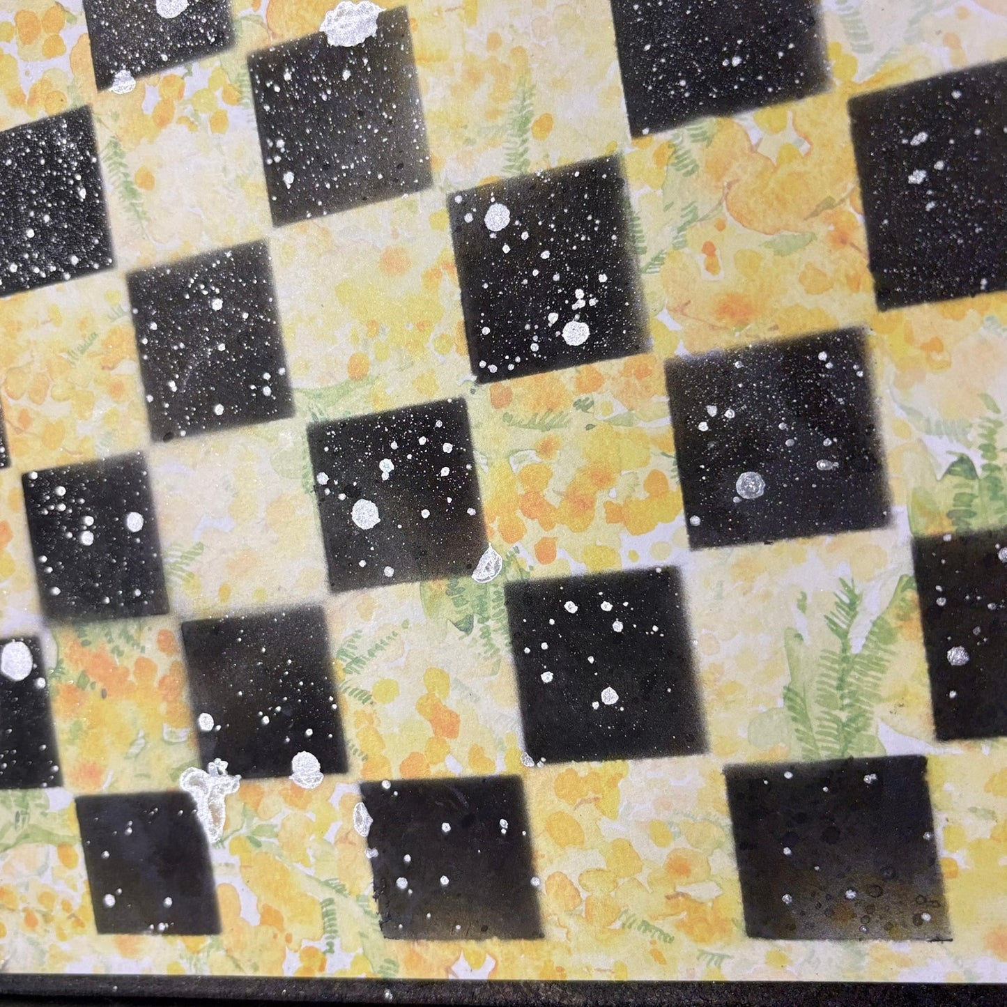 Yellow Flowers - Scrapbook Chess Board