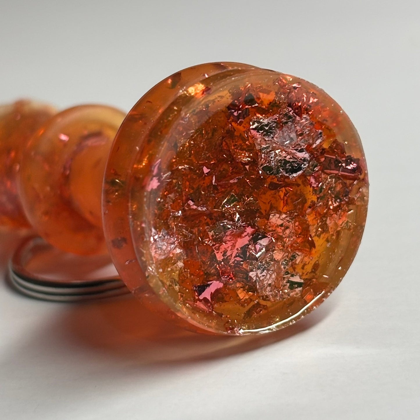 Orangish Red Crystal Queen - Handmade Resin Keychain