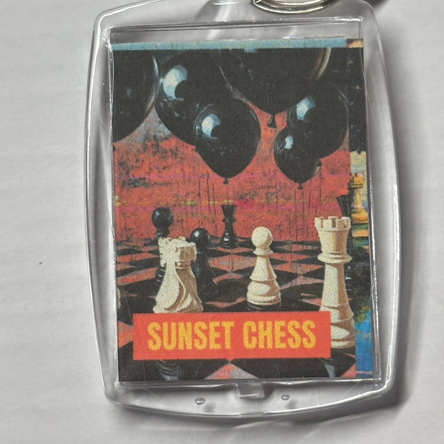 Black Balloons - Chess  Photo Keychain