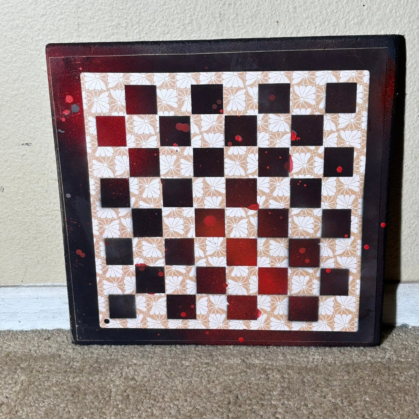 Red, Black & Yellow - Scrapbook Chess Board