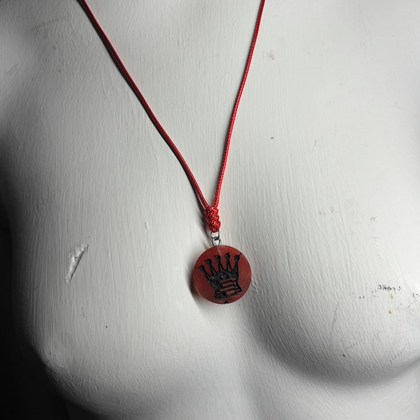 Red Queen - Handmade Resin Chess Necklace