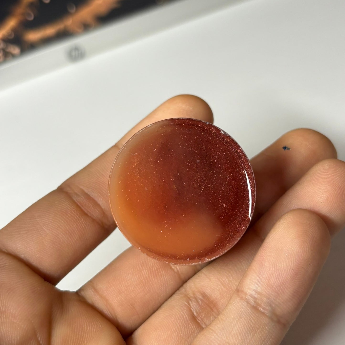 Simplistic Orange - Handmade Resin Keychain - Large Edition