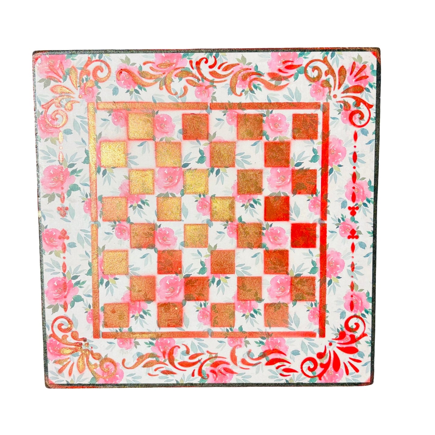 Splendid Pink & Red - Scrapbook Chess Board