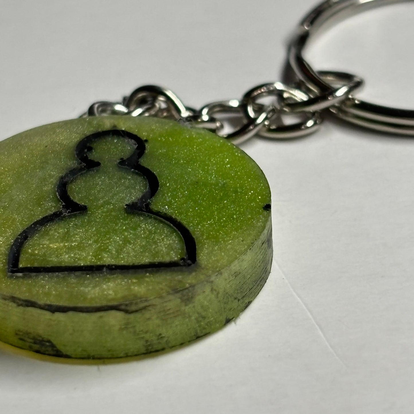 Green Apple Pawn Handmade Resin Keychain - Flat Edition