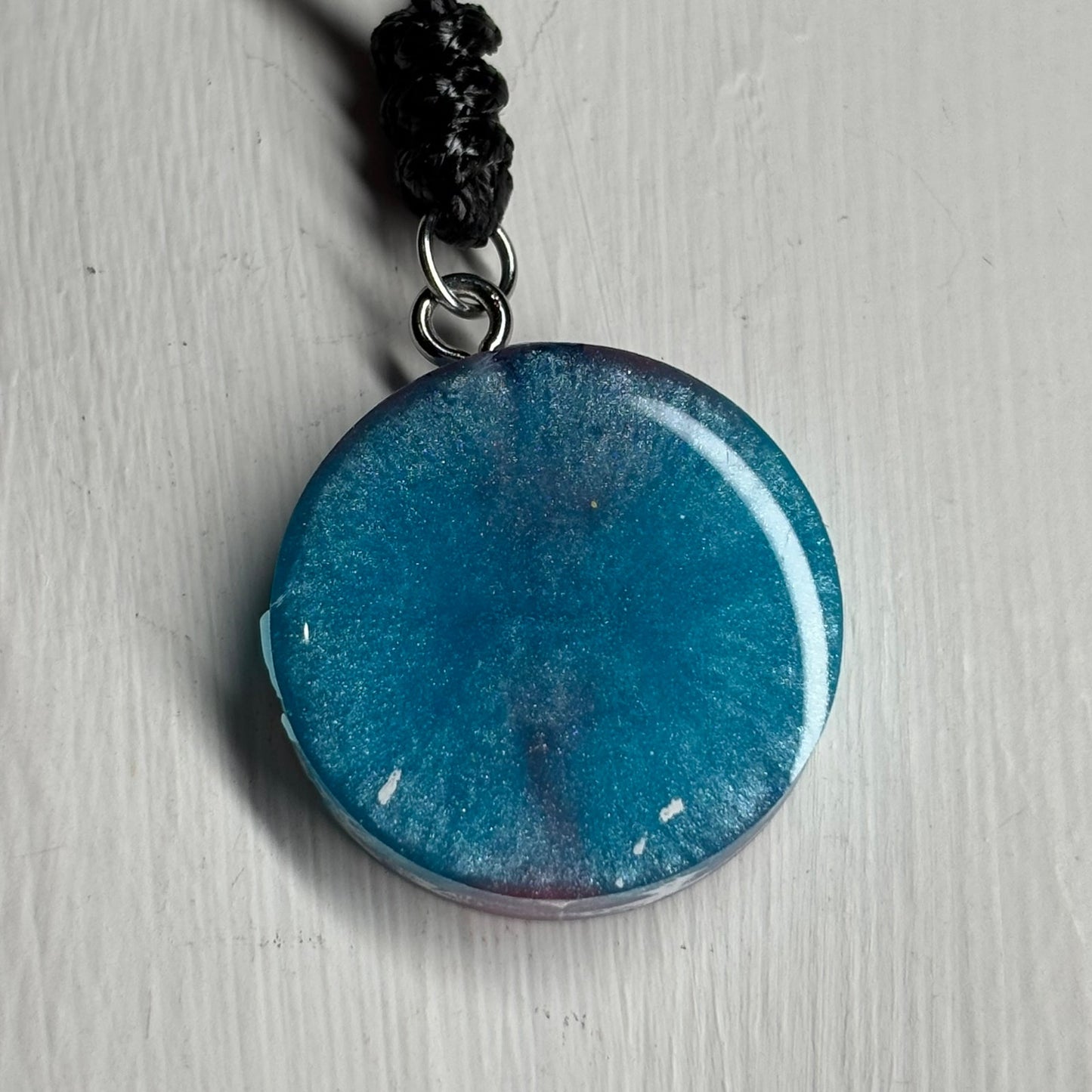 Candy Colored Blue King - Handmade Resin Chess Necklace
