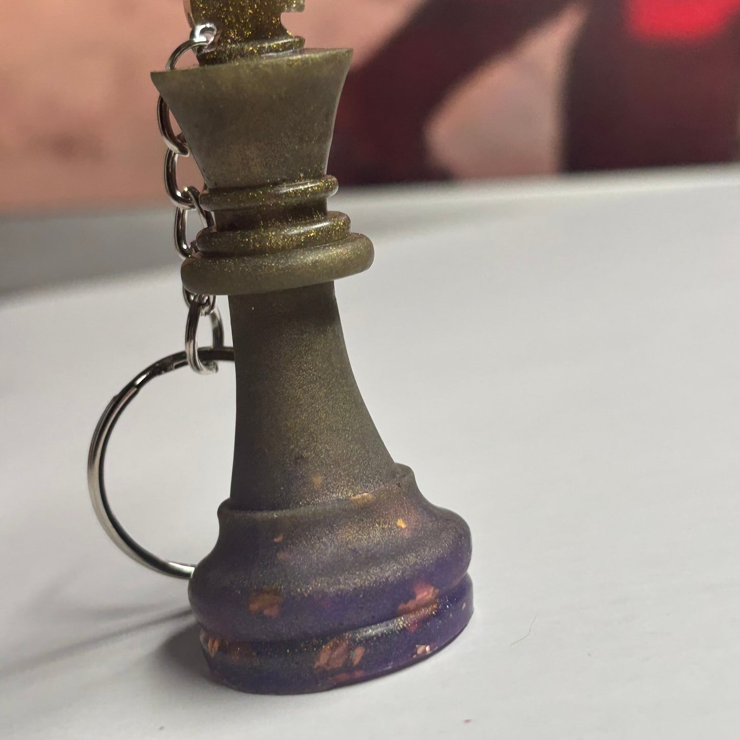 Dark Green King - Handmade Resin Keychain