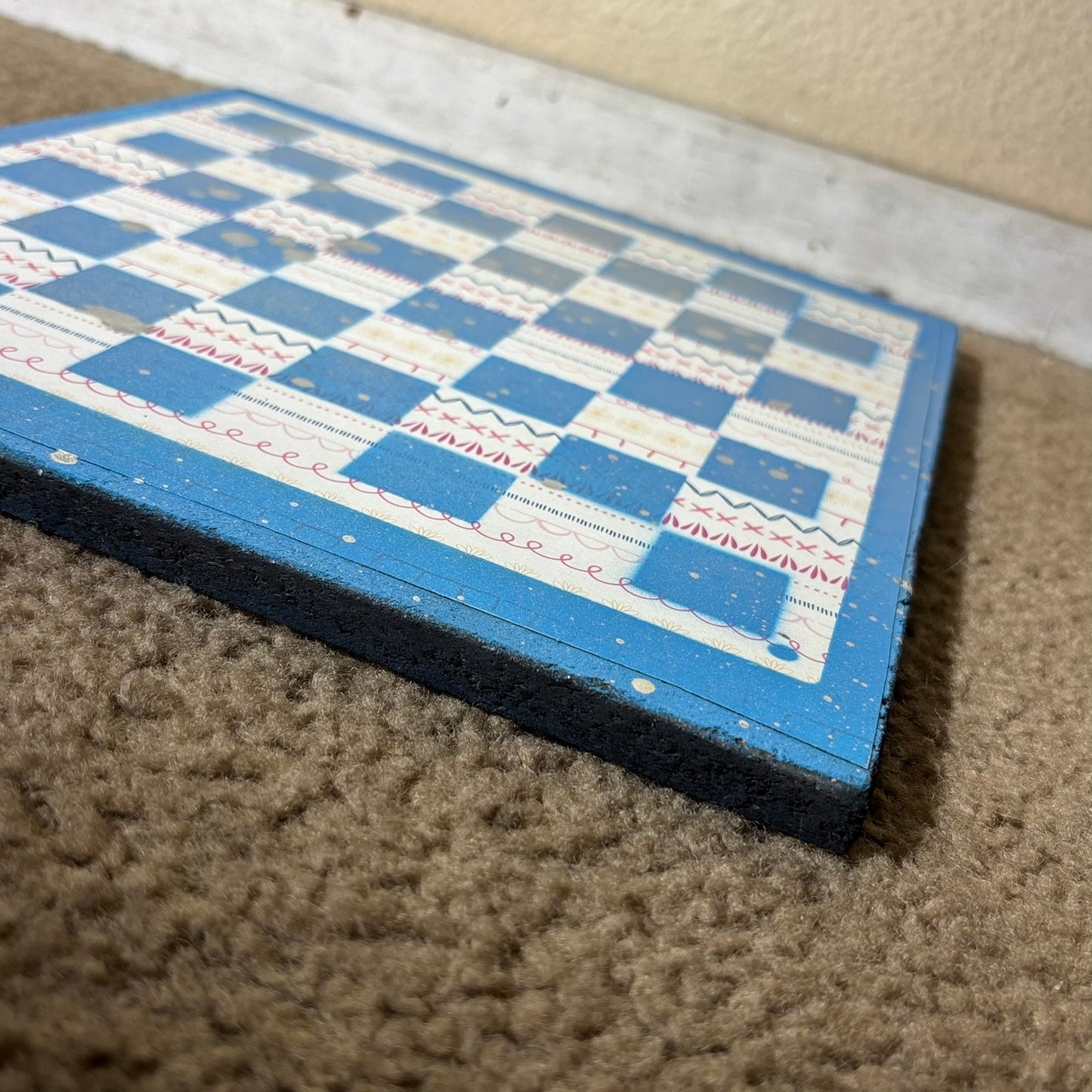 Happy Blue - Scrapbook Chess Board