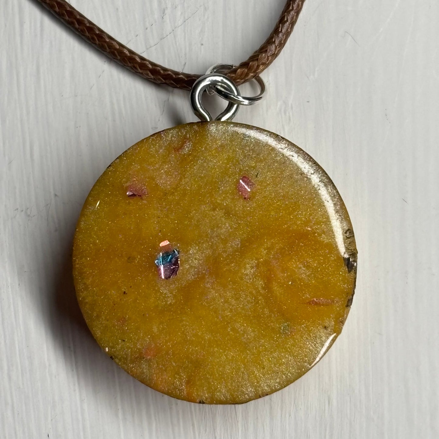 Crystal Yellow Pawn - Handmade Resin Chess Necklace