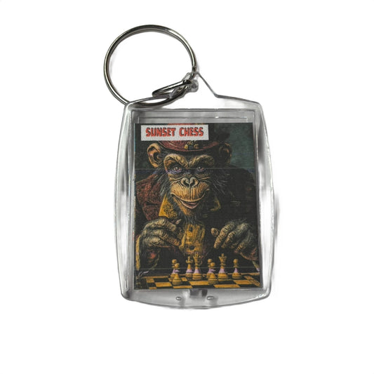 Suspicious Monkey - Chess  Photo Keychain