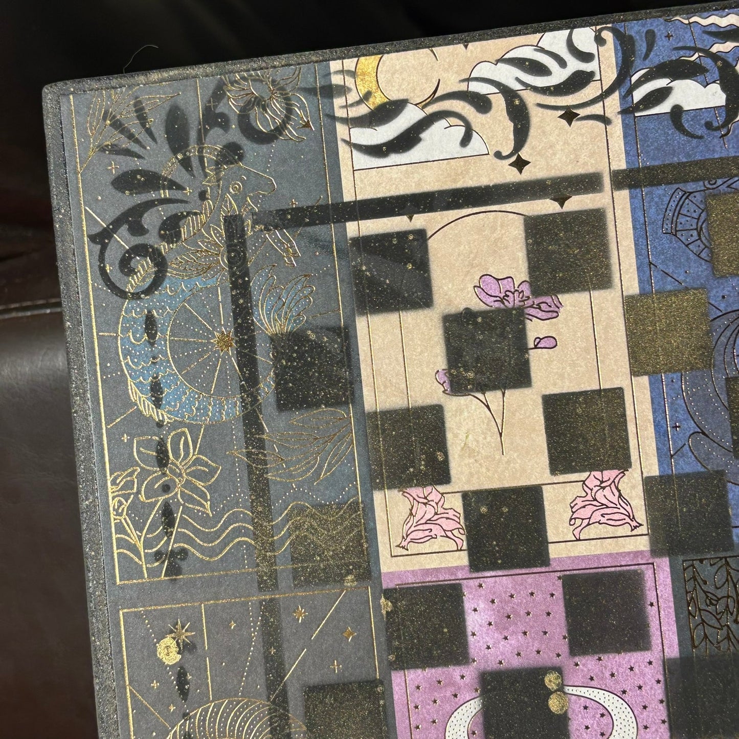 Midnight Collage - Scrapbook Chess Board