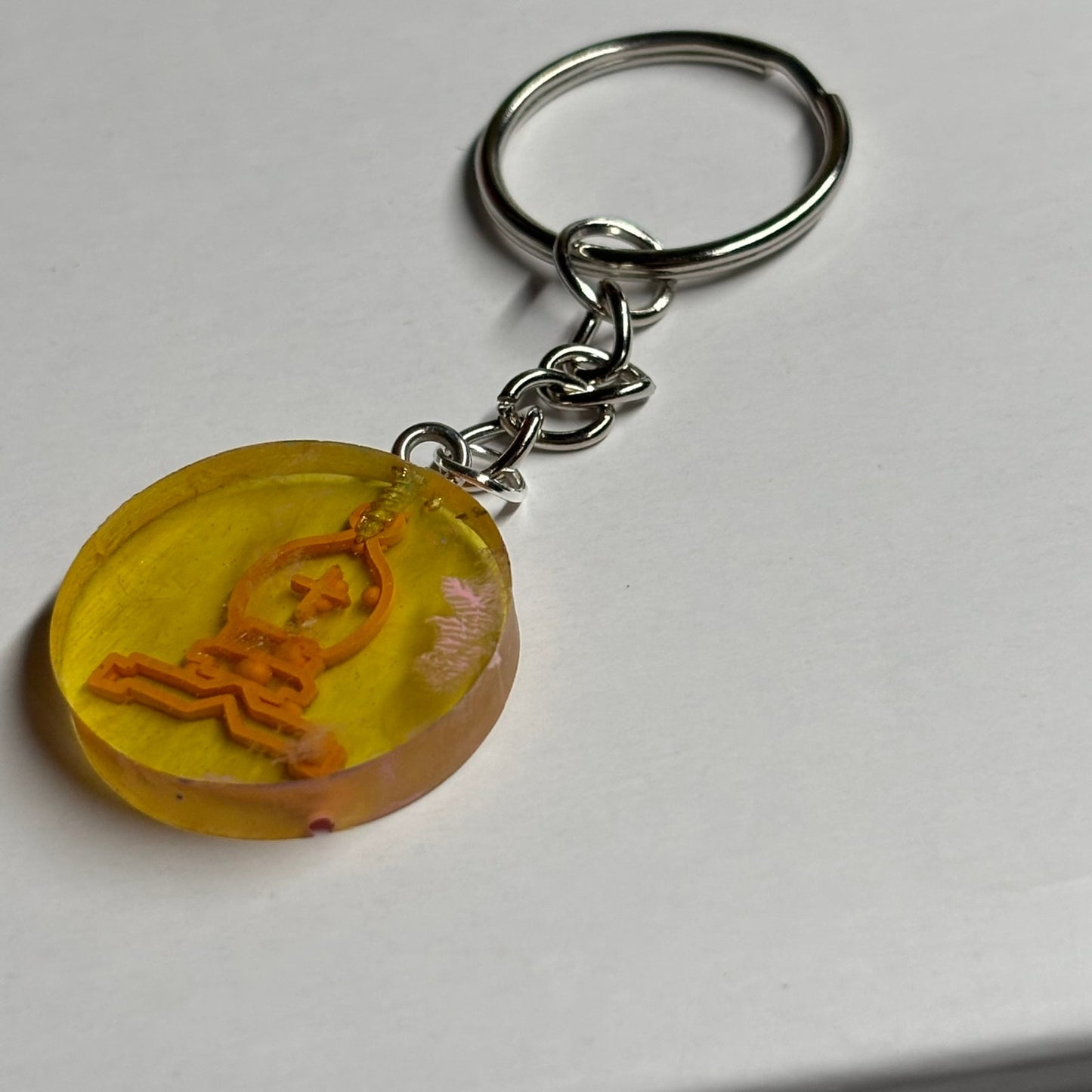Transparent Yellow Bishop - Handmade Resin Keychain