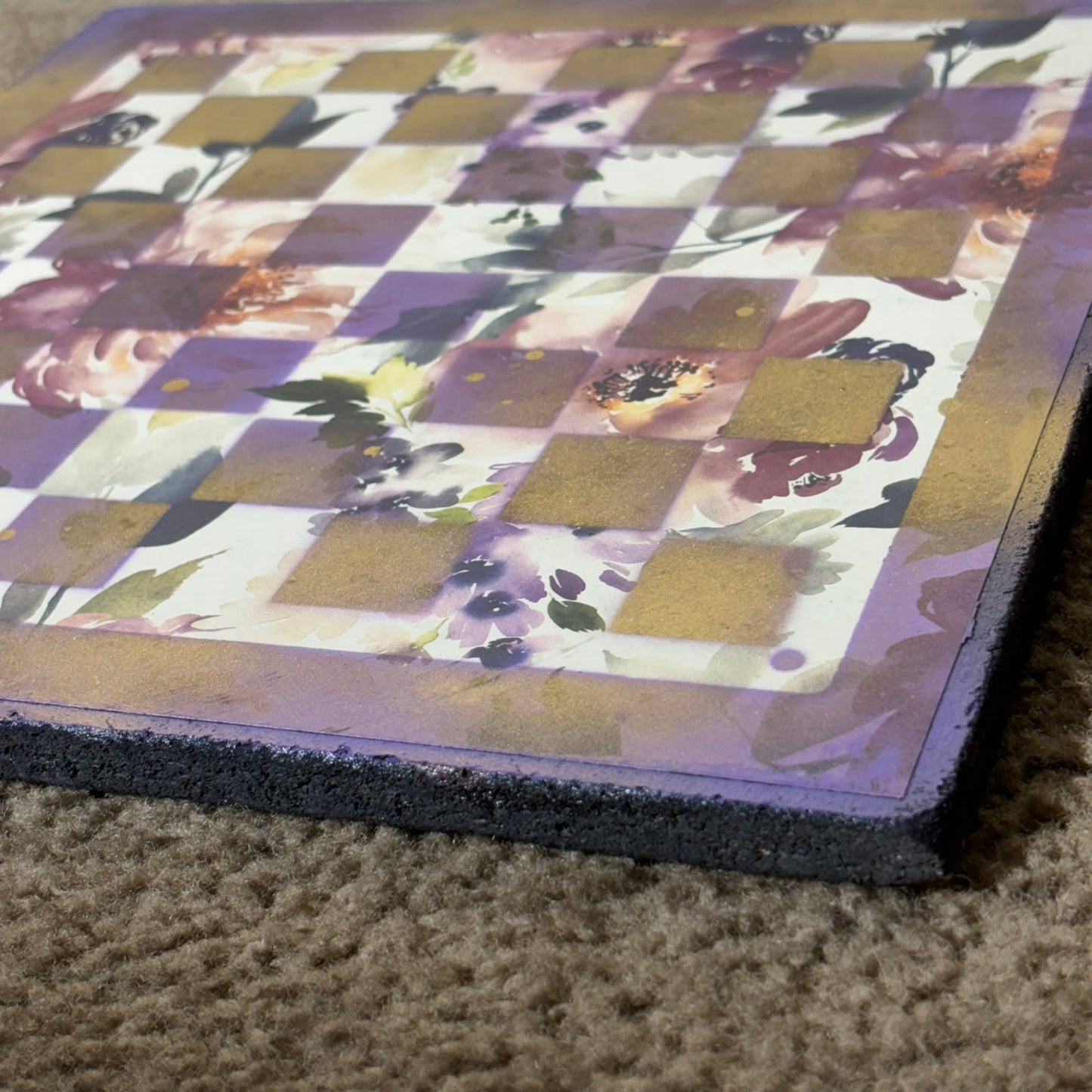 Royal Purple Flowers - Scrapbook Chess Board