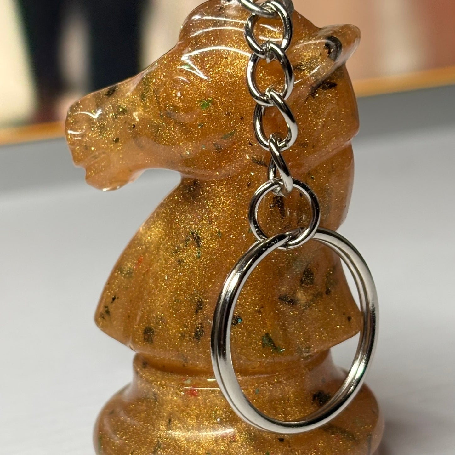 Spotted Royal Yellow Knight - Handmade Resin Keychain - Large Edition
