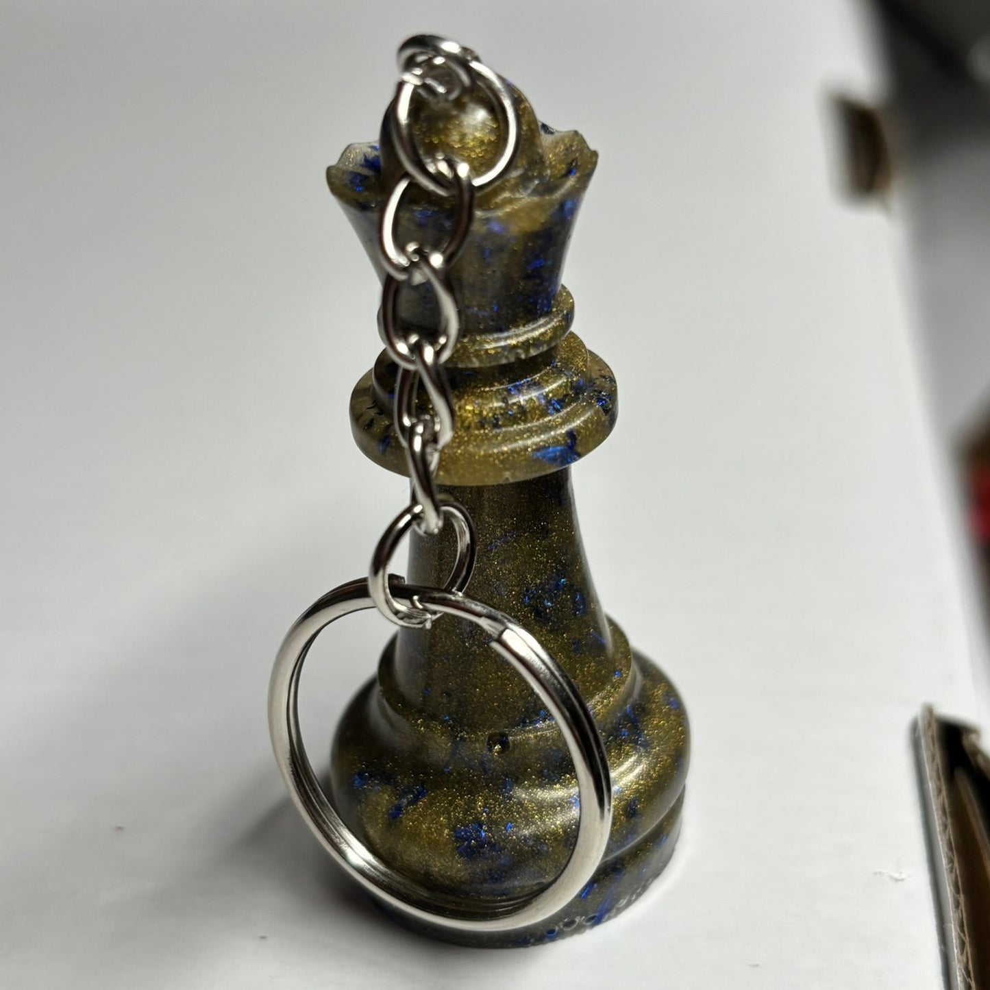 Army Green & Blue Queen - Handmade Resin Keychain