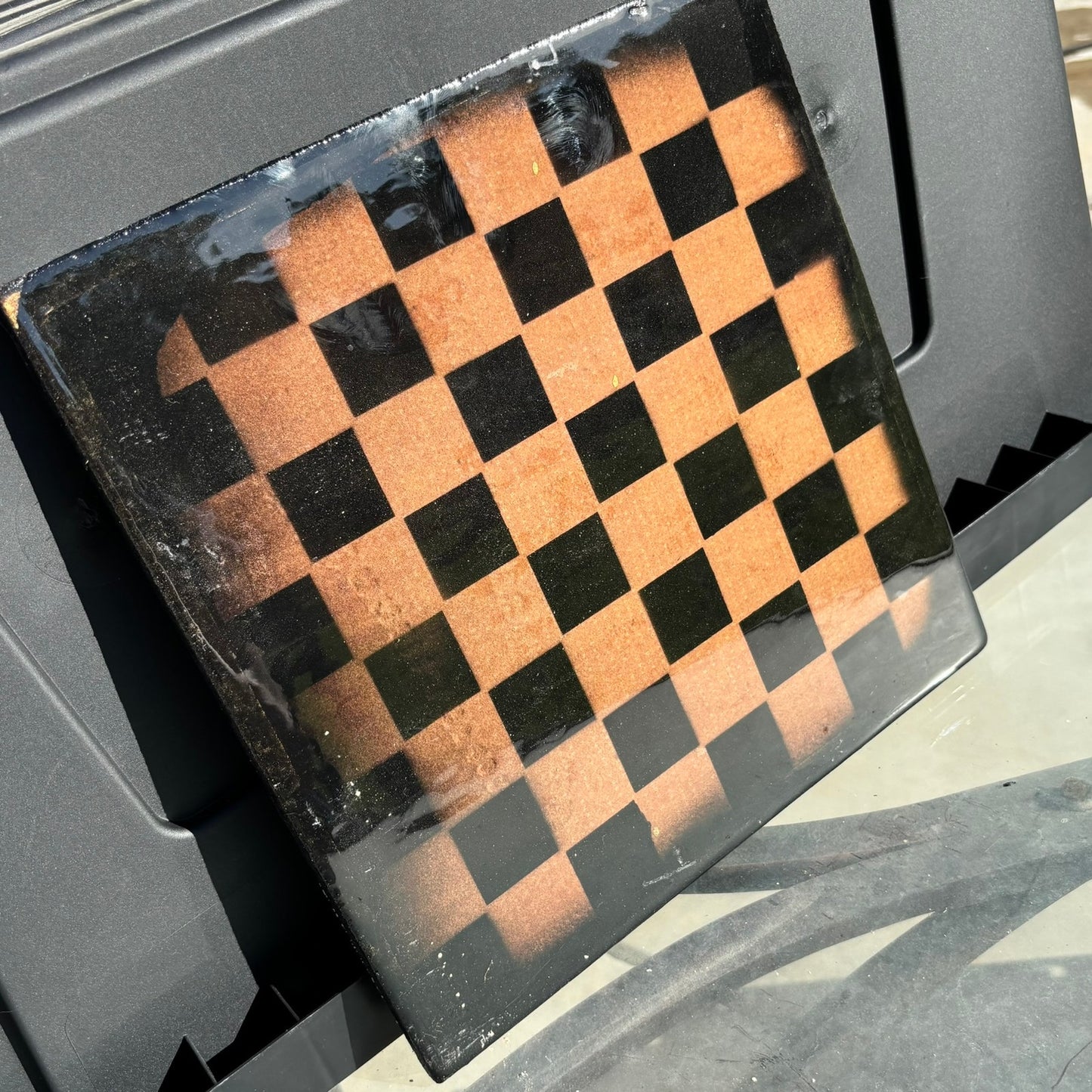 Simple Orange - Resin Coated Chess Board