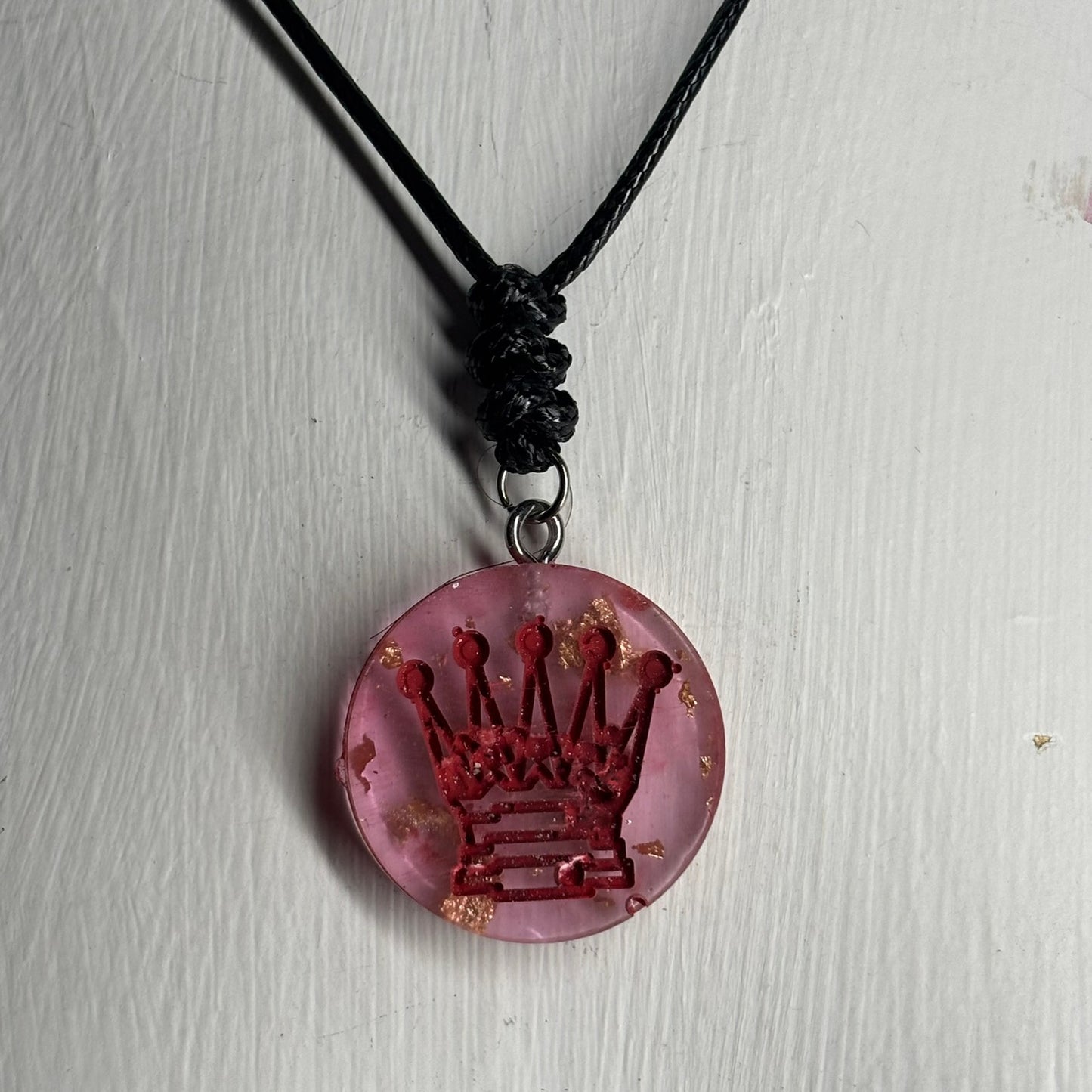 Velvet Red Queen - Handmade Resin Chess Necklace