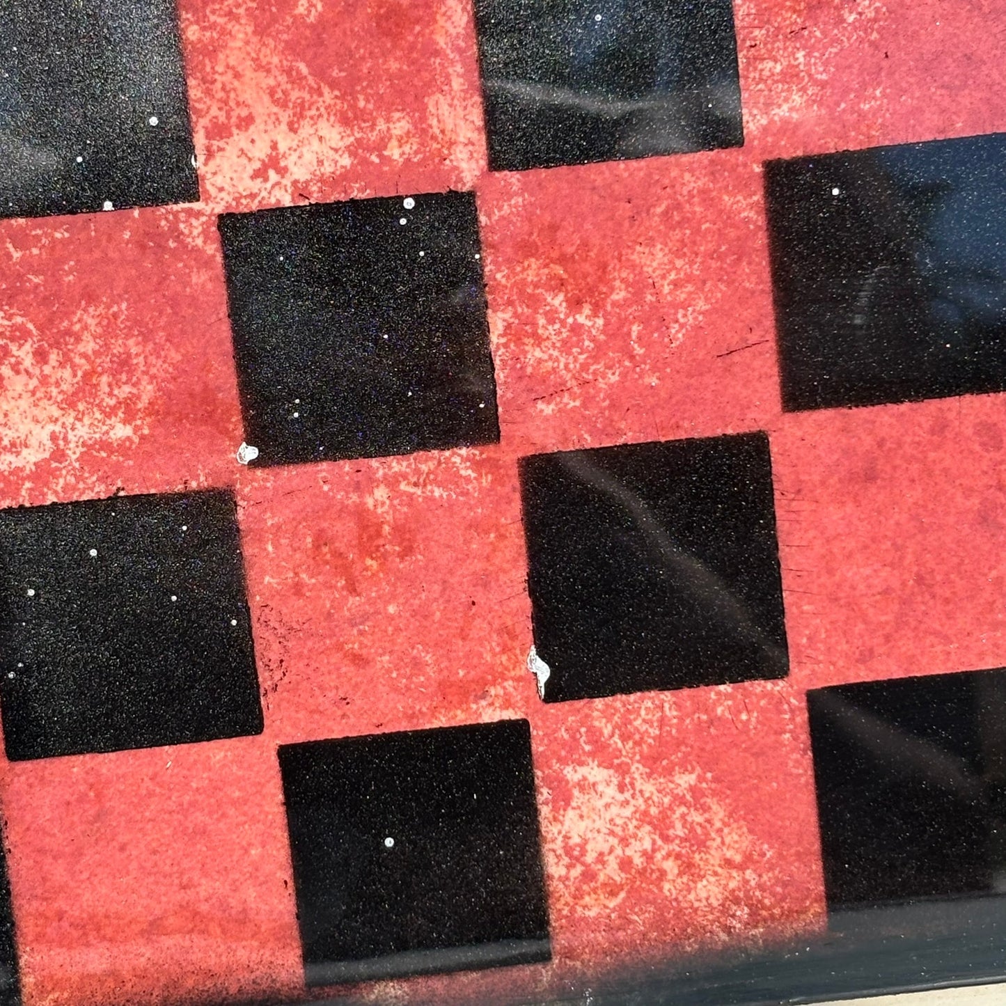 Red & Black - Resin Coated Chess Board
