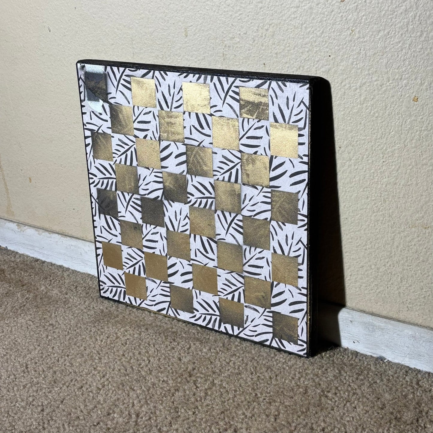 Golden Flowers - Scrapbook Chess Board