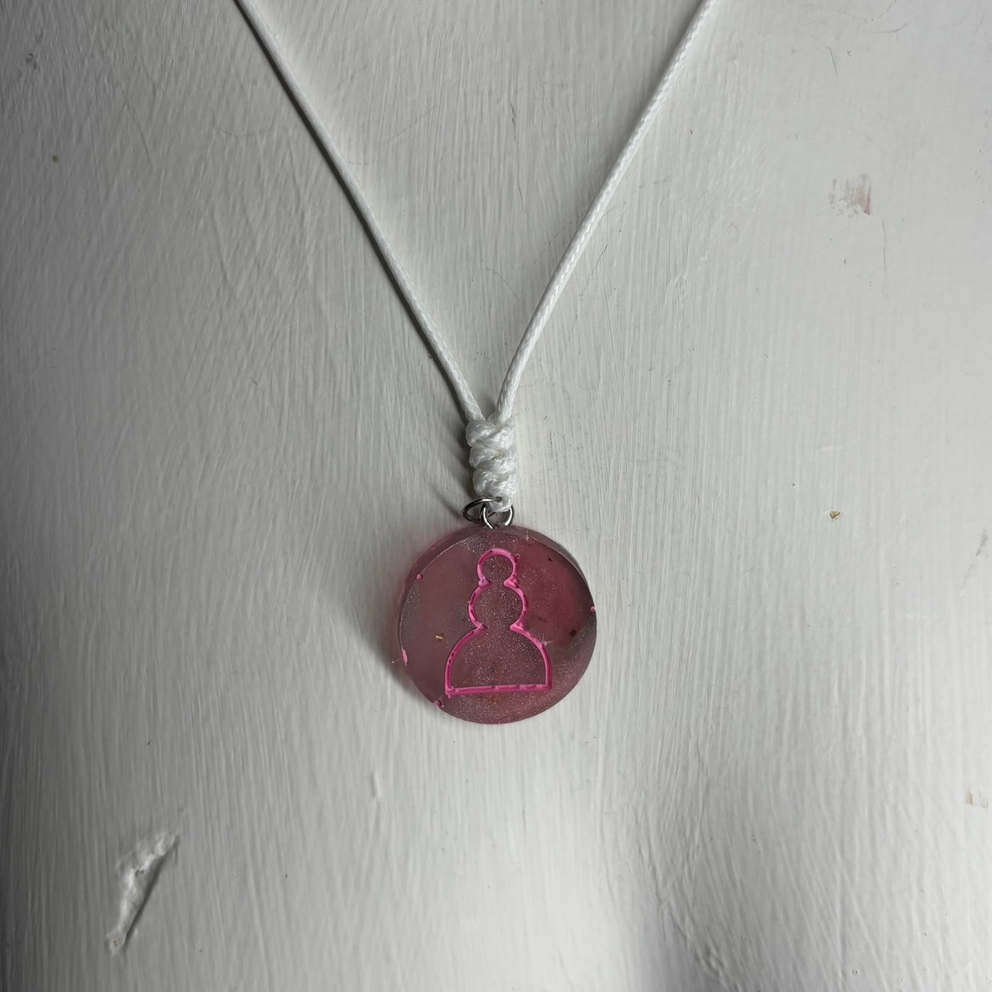 The Pink Pawn - Handmade Resin Chess Necklace