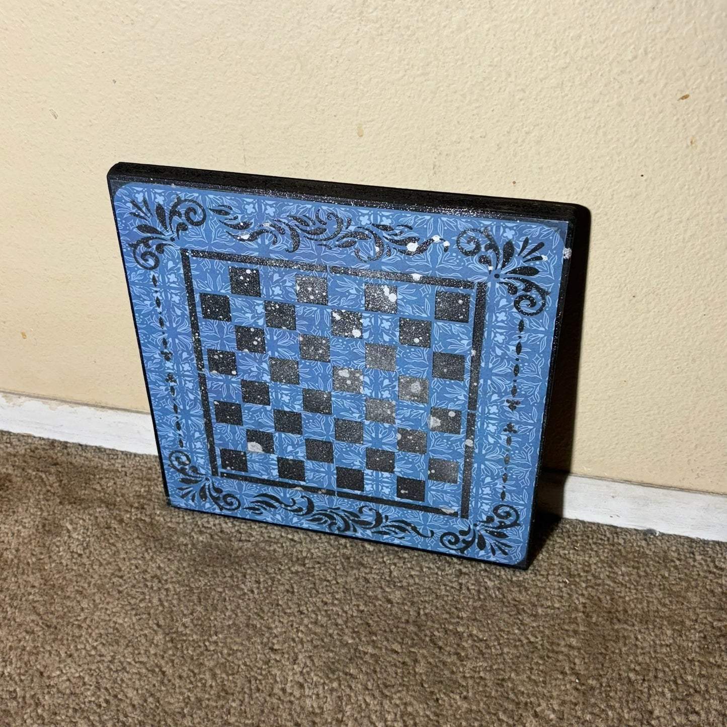 Chrome Speckled Blue Vintage - Scrapbook Chess Board
