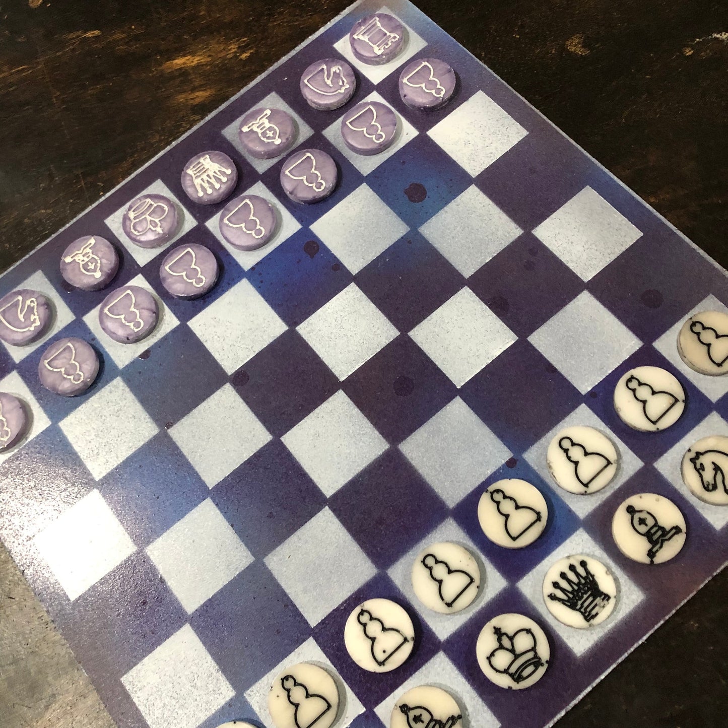 Dark Purple - Painted Chess Set