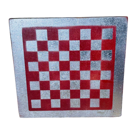 Chrome Red - Painted Chess Board