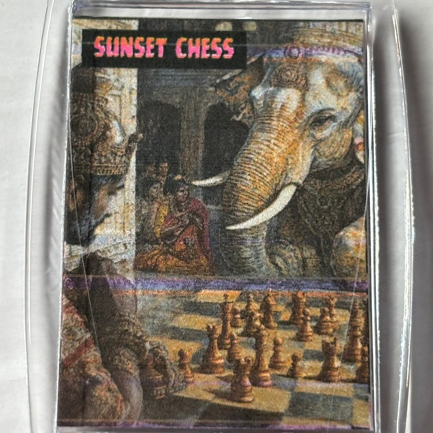 Elephant vs Man - Chess  Photo Keychain