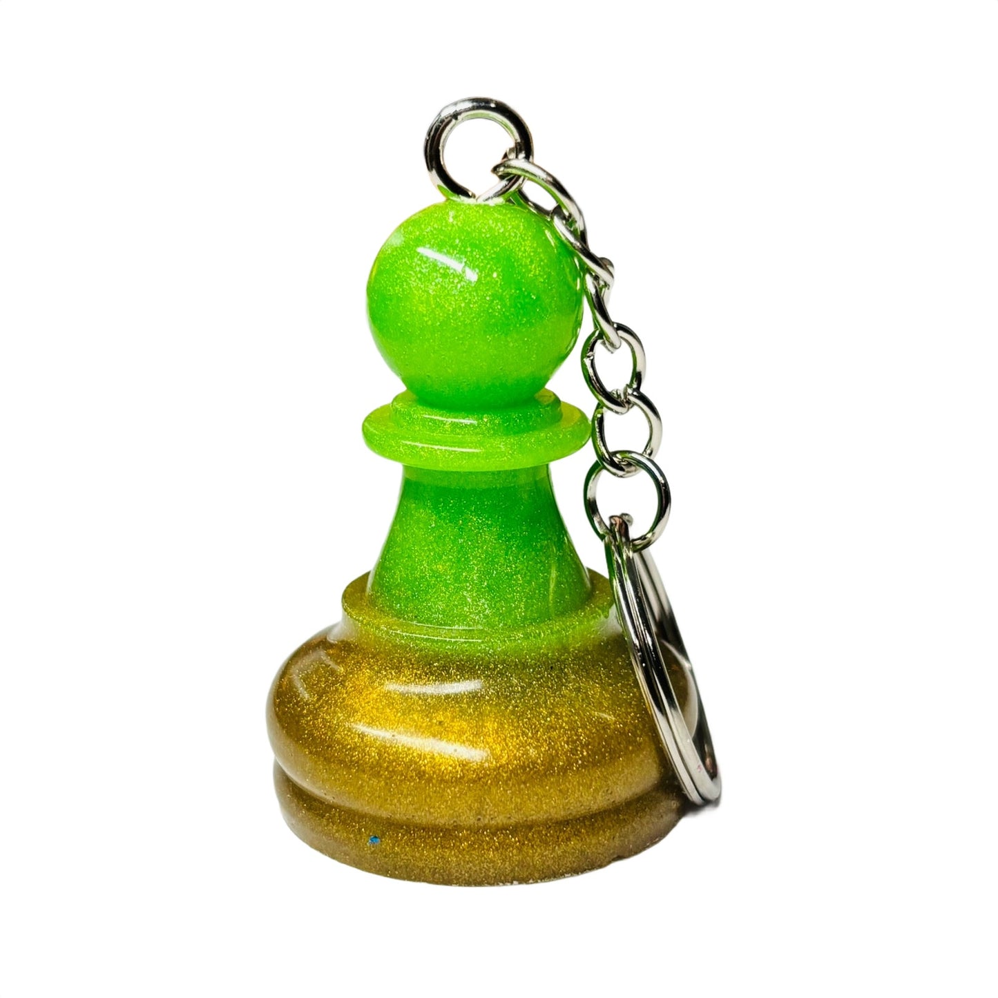 Half Colored Pawn - Handmade Resin Keychain - Large Edition