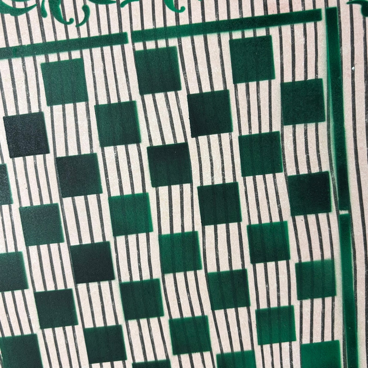 Lined Green - Scrapbook Chess Board