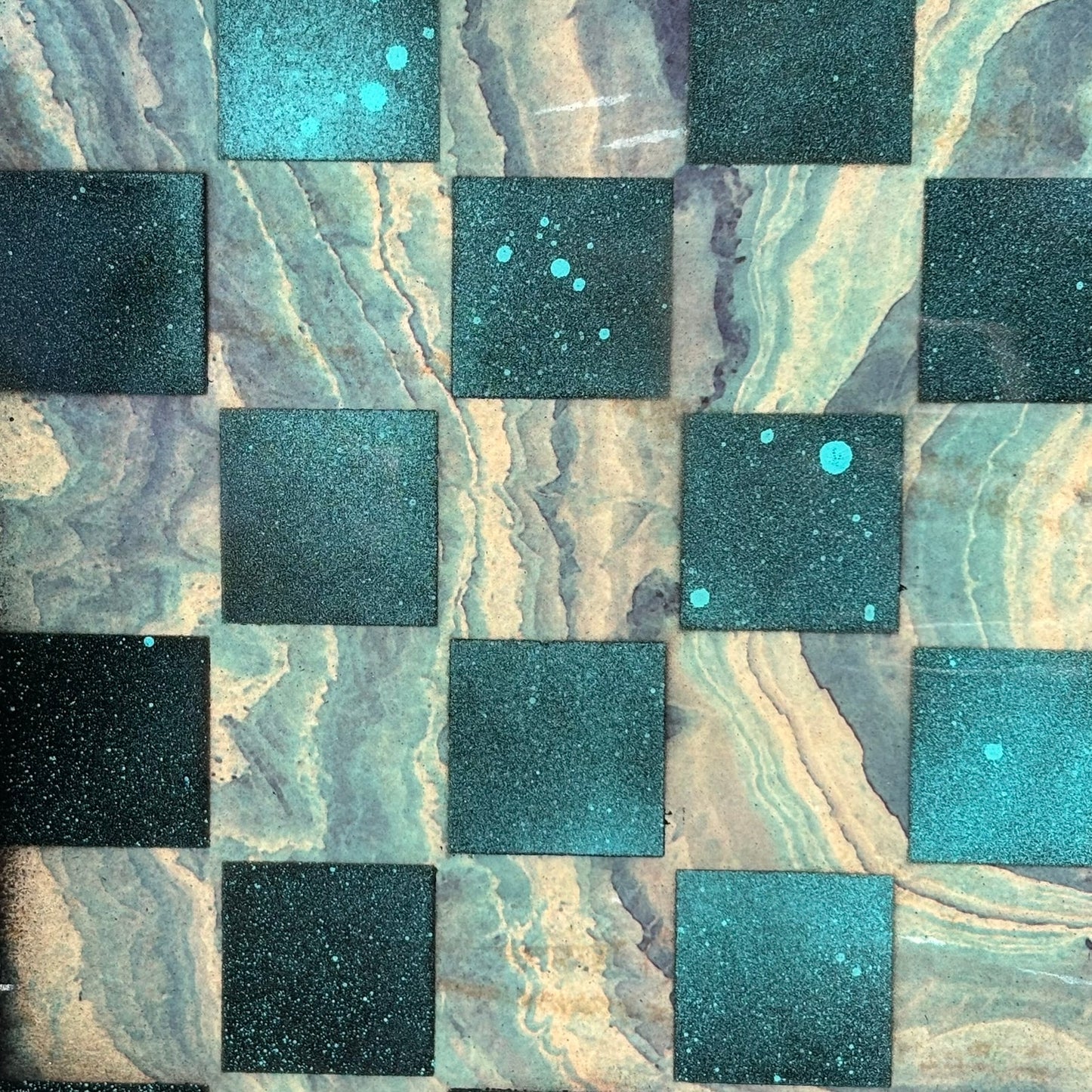 Speckled Blue - Resin Coated Chess Board