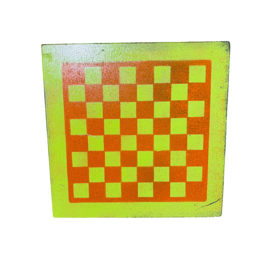 Green & Orange - Painted Chess Board