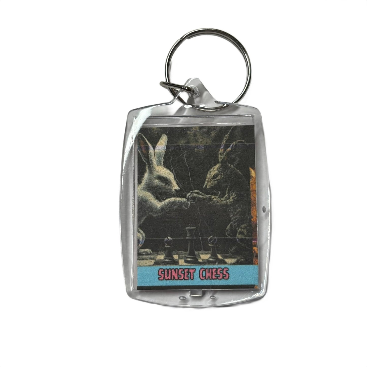 Rabbits Dual - Chess  Photo Keychain