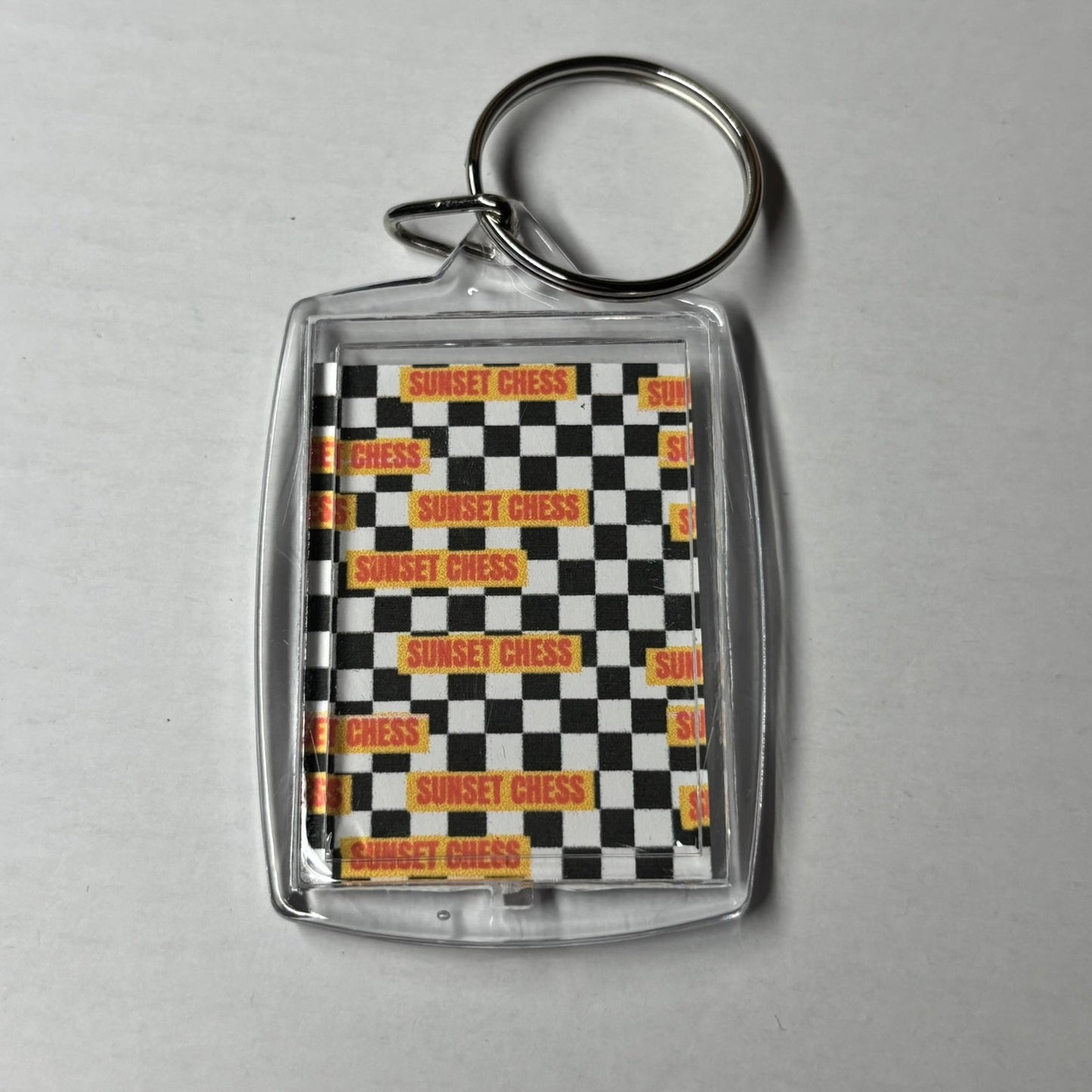 Penguin Games - Sunset Chess Photo Keychain