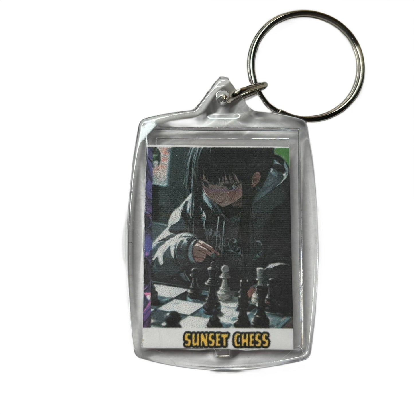 Anime Girl - Chess  Photo Keychain