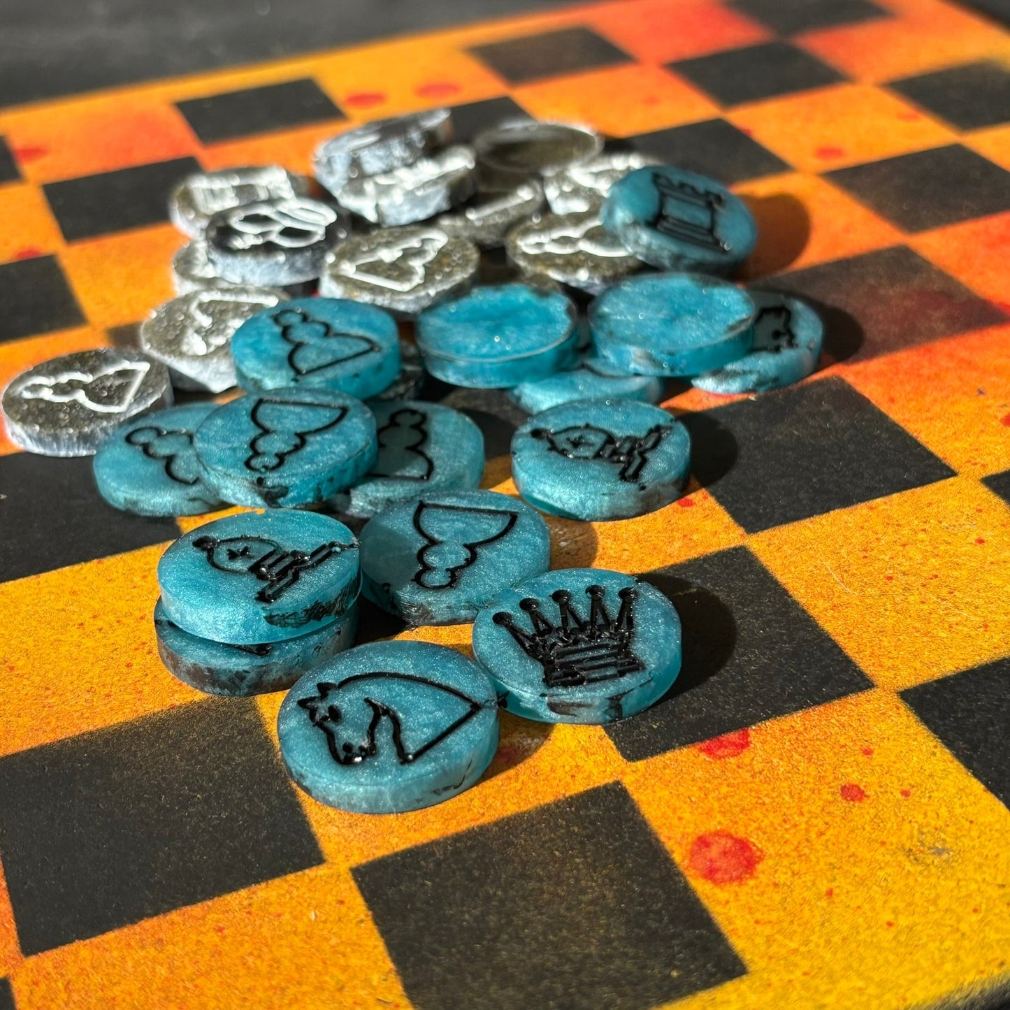 Fire Orange - Painted Chess Set