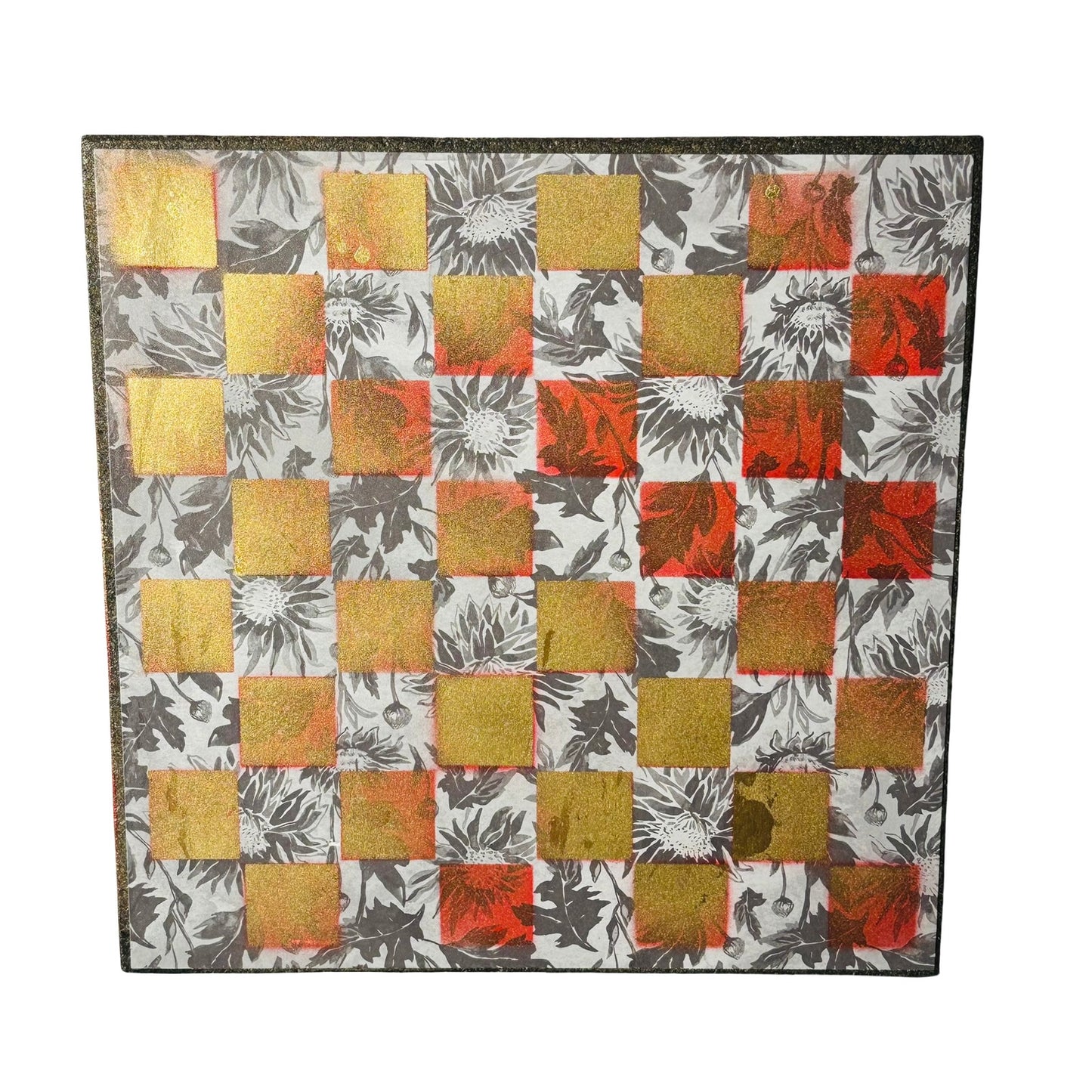 Vintage Golden Red - Scrapbook Chess Board