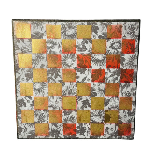 Vintage Golden Red - Scrapbook Chess Board