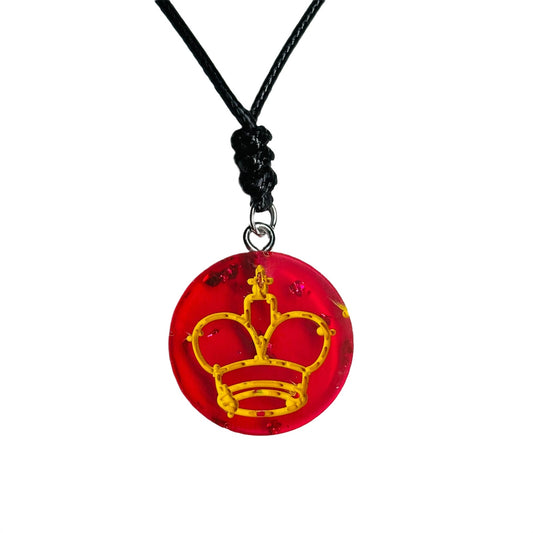 The Red King - Handmade Resin Chess Necklace