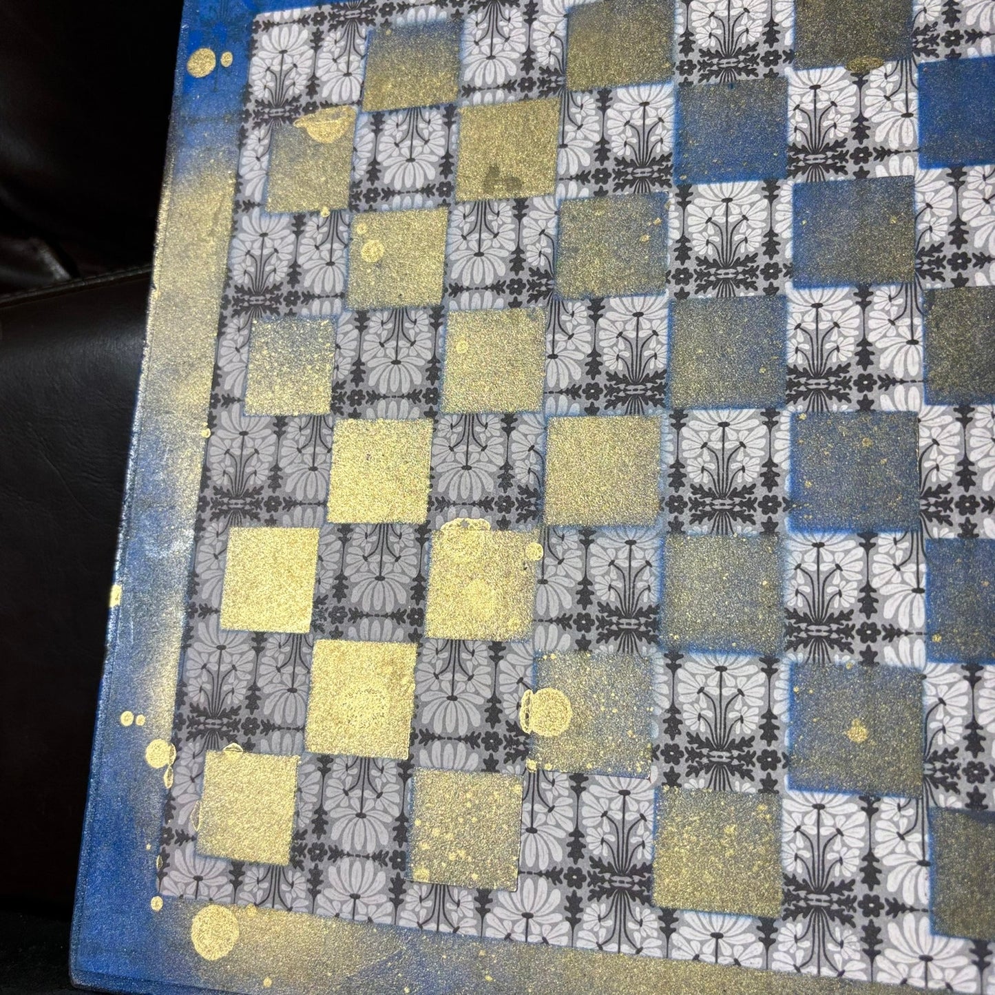 Golden Blue - Scrapbook Chess Board